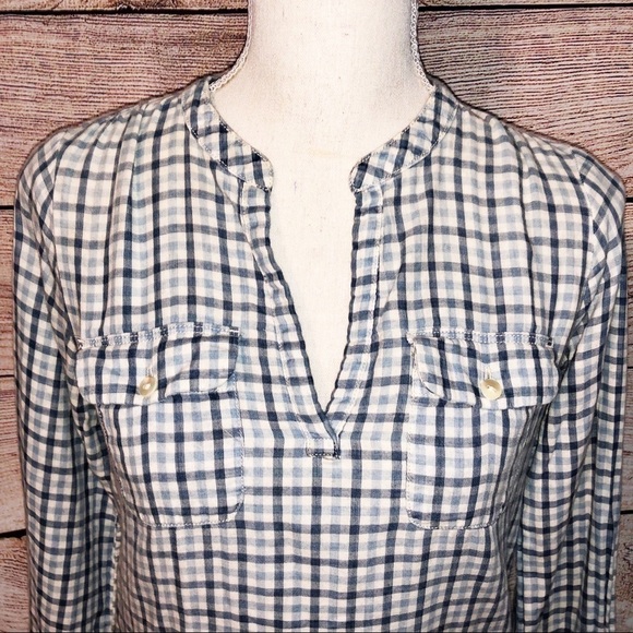 LUCKY BRAND Plaid Pullover Blouse Size XS - Picture 2 of 10